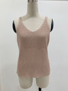 Land of Nostalgia Women's Summer Fashion Vest Block Solid Camis Knitted Crop Tank Tops