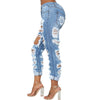 Land of Nostalgia High Waist Women's Sexy Ripped Pants Skinny Hole Jeans