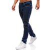 Land of Nostalgia High Quality Simple Style Slim Fit Black Blue Denim Jeans Men Straight Stretch Pants Trousers Casual Pants