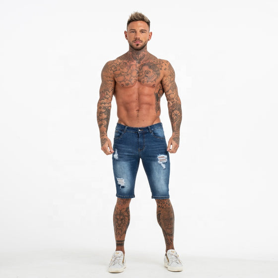 Land of Nostalgia Men's Skinny Denim Summer Shorts