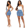 Land of Nostalgia Women's Casual Front Zipper Stretch Hip Denim Jeans Dress Sexy Mini Short Skirt