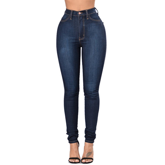 Land of Nostalgia Women's High Waist Skinny Stretched Trousers Jeans