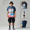 Land of Nostalgia Men's Hip Hop Streetwear Shirts with Skull Print Harajuku Tees