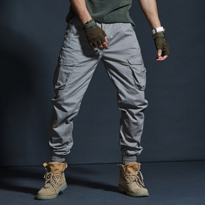 Land of Nostalgia Men's Harajuku Military Cotton Multi-Pockets Overalls Streetwear Cargo Jogger Pants