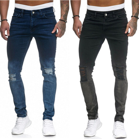 Land of Nostalgia Men's Trousers Pants Ripped Skinny Jeans