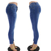 Land of Nostalgia Women's Blue Skinny Slim Fit Long Stretch Denim Zipper Pants Jeans