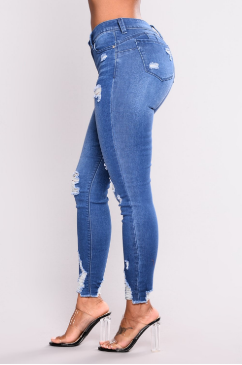 Land of Nostalgia High Waist Skinny Ripped Denim Women's Jeans