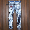 Land of Nostalgia Straight Leg Men's Denim Ripped Patch Embroidered Jeans