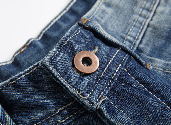 Land of Nostalgia Men's Casual Pants Denim Button Fly Jeans