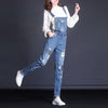 Land of Nostalgia Overalls Ripped Patches Loose Trousers Women's Skinny Jeans