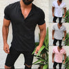 Land of Nostalgia Men's New Fashion Summer Short Sleeve V-neck Tee