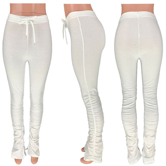 Land of Nostalgia Super Stretch Ruched Leggings Women's Stacked Trousers Jogger Sweatpants