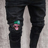 Land of Nostalgia Men's Streetwear Denim Pants Embroidery Ripped Jeans