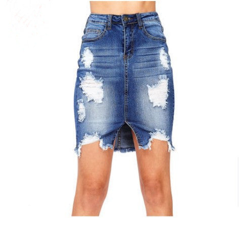 Land of Nostalgia Low Waist Women's Sexy Skinny Ripped Denim Jeans Skirts