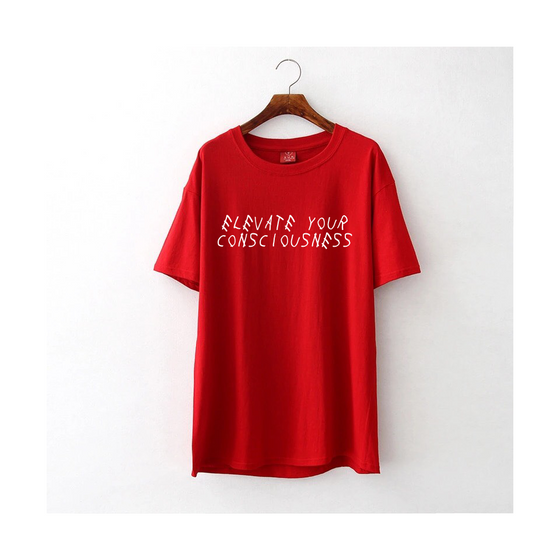 Land of Nostalgia Red Elevate T-Shirt with White Back Logo