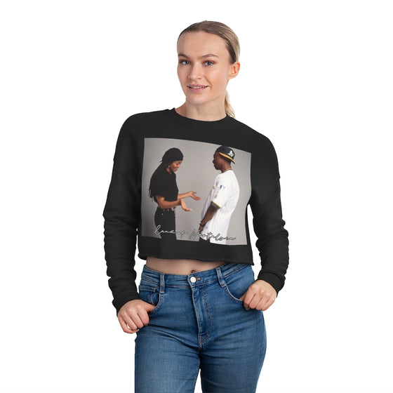 Land of Nostalgia Janet Jackson and Tupac Vintage Poetic Justice Love Women's Cropped Sweatshirt