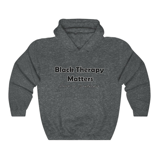 Land of Nostalgia Black Therapy Matters Unisex Heavy Blend™ Hooded Sweatshirt