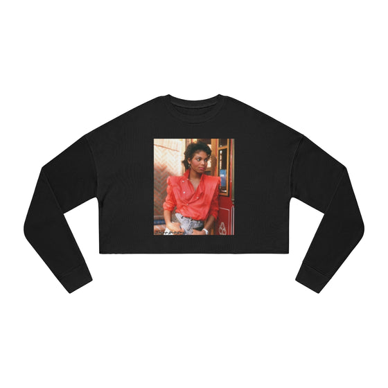 Land of Nostalgia Janet Jackson Vintage Red Jacket Women's Cropped Sweatshirt