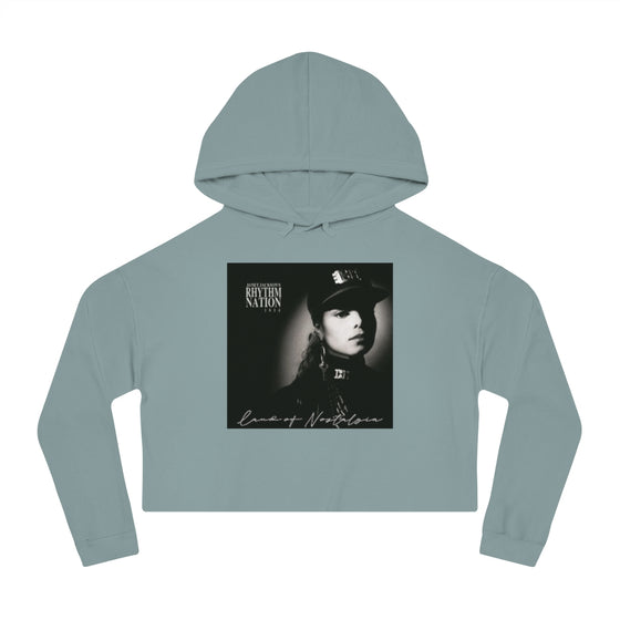 Land of Nostalgia Janet Jackson Classic Rhythm Nation Cover Women’s Cropped Hooded Sweatshirt