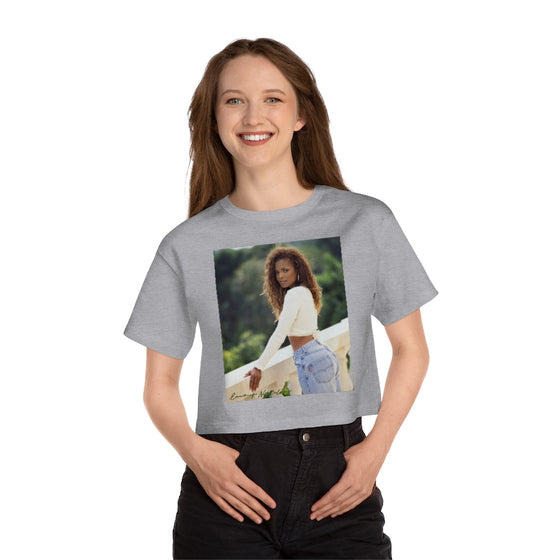 Land of Nostalgia Janet Jackson Natural Vibration Champion Women's Heritage Cropped T-Shirt