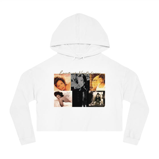 Land of Nostalgia Janet Jackson 'Janet' Top 6 Album Single Cover Women’s Cropped Hooded Sweatshirt