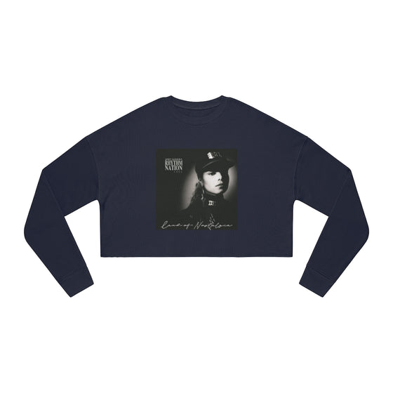 Land of Nostalgia Janet Jackson Classic Rhythm Nation Cover Women's Cropped Sweatshirt