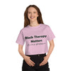 Land of Nostalgia Black Therapy Matters Champion Women's Heritage Cropped T-Shirt