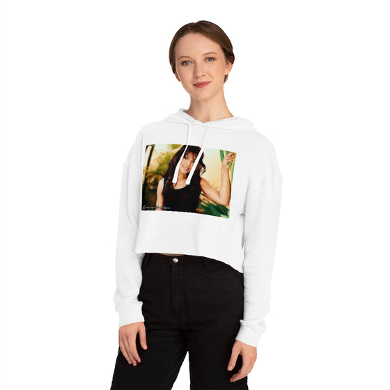 Land of Nostalgia Janet Jackson Classic Vibrational Women’s Cropped Hooded Sweatshirt