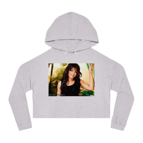 Land of Nostalgia Janet Jackson Classic Vibrational Women’s Cropped Hooded Sweatshirt