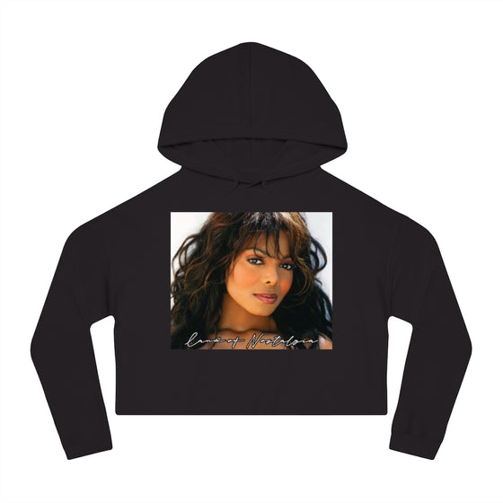 Land of Nostalgia Janet Jackson Vintage Women’s Cropped Hooded Sweatshirt