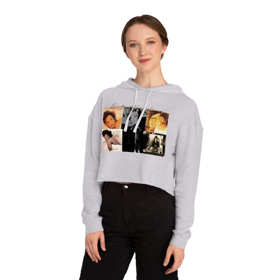 Land of Nostalgia Janet Jackson 'Janet' Top 6 Album Single Cover Women’s Cropped Hooded Sweatshirt