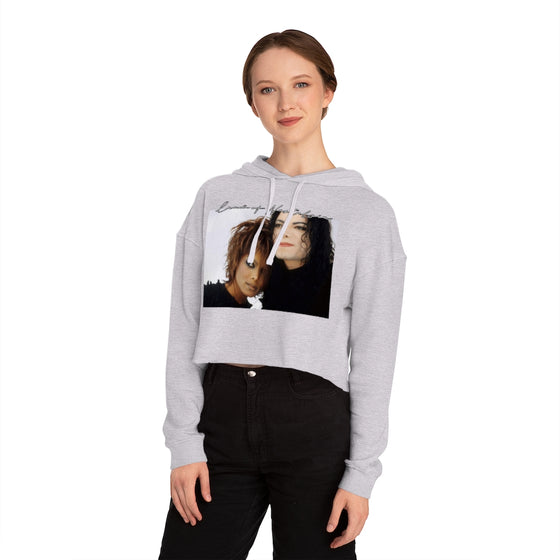 Land of Nostalgia Janet & Michael Vintage Scream Women’s Cropped Hooded Sweatshirt