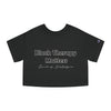 Land of Nostalgia Black Therapy Matters Champion Women's Heritage Cropped T-Shirt