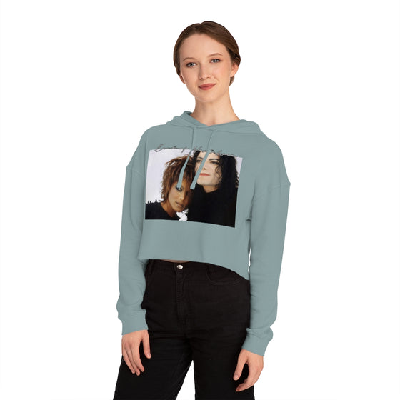 Land of Nostalgia Janet & Michael Vintage Scream Women’s Cropped Hooded Sweatshirt