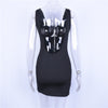 Land of Nostalgia Women's Sleeveless V-Neck Zipper Mini Backless Dress