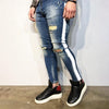 Land of Nostalgia Casual Skinny Jeans Straight with White Side Stripe