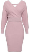 Land of Nostalgia Knitted V-Neck Long Sleeve 2 Piece  Euphoria Dress