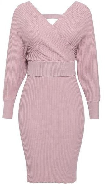 Land of Nostalgia Knitted V-Neck Long Sleeve 2 Piece  Euphoria Dress