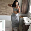 Land of Nostalgia Women's Spaghetti Straps Summer Crop Tops Elegant Skirt Set