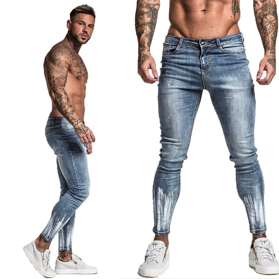 Land of Nostalgia Men's Hip Hop Streetwear Super Skinny Slim Fit Jeans