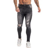 Land of Nostalgia Distressed Hip Hop Streetwear Ripped Pants Men's Super Skinny Slim Fit Jeans