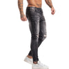 Land of Nostalgia Distressed Hip Hop Streetwear Ripped Pants Men's Super Skinny Slim Fit Jeans