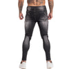 Land of Nostalgia Distressed Hip Hop Streetwear Ripped Pants Men's Super Skinny Slim Fit Jeans