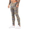 Land of Nostalgia Trousers Elastic Waist Plaid Chino Pants Slim Fit Super Stretch for Men