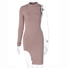 Land of Nostalgia One-Shoulder Women's Long Sleeve Slit Mini Dress