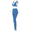 Land of Nostalgia Women's V-neck Crop Tops Sportswear Tracksuit Leggings 2-Pieces Set