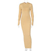 Land of Nostalgia Long Sleeve with Gloves Women's Backless Bodycon Maxi Dress
