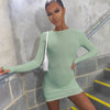 Land of Nostalgia Long Sleeve Bodycon Women's Winter Mini Dress