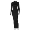 Land of Nostalgia Long Sleeve with Gloves Women's Backless Bodycon Maxi Dress (Ready to Ship)