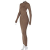 Land of Nostalgia Long Sleeve with Gloves Women's Backless Bodycon Maxi Dress